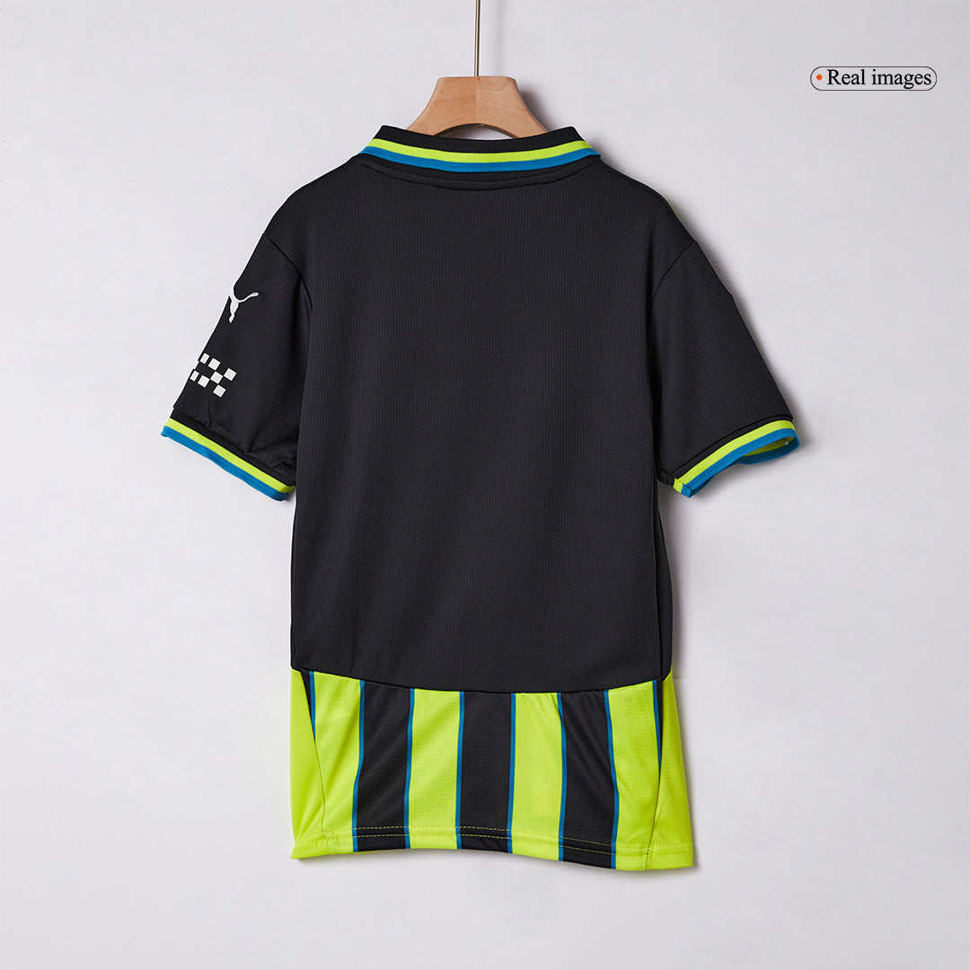 Kid's Manchester City Away  Soccer Jersey Kit(Jersey+Shorts) 2024/25 Top Soccer Jerseys Store