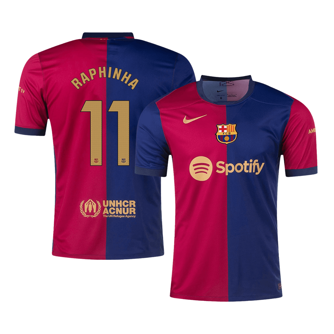 RAPHINHA #11 Barcelona Home  Soccer Jersey 2024/25 Top Soccer Jerseys Store