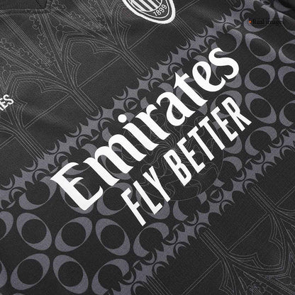 Kid's AC Milan x Pleasures Fourth Away  Soccer Jersey Kit(Jersey+Shorts) 2023/24 Top Soccer Jerseys Store