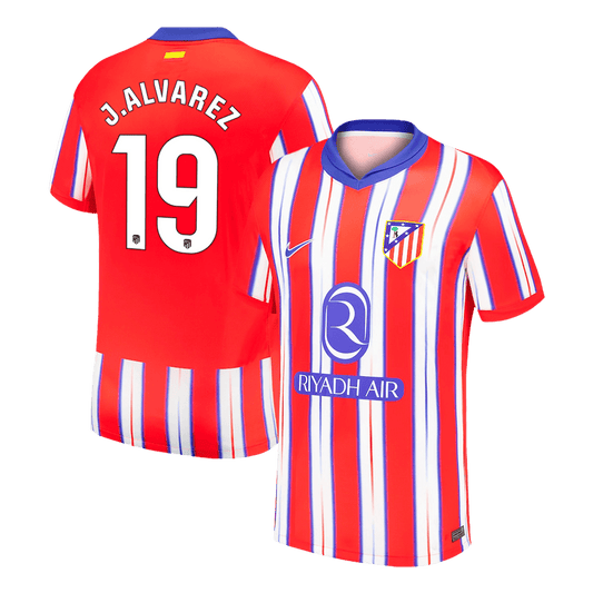 J.ALVAREZ #19 Atletico Madrid Home  Soccer Jersey 2024/25 Top Soccer Jerseys Store
