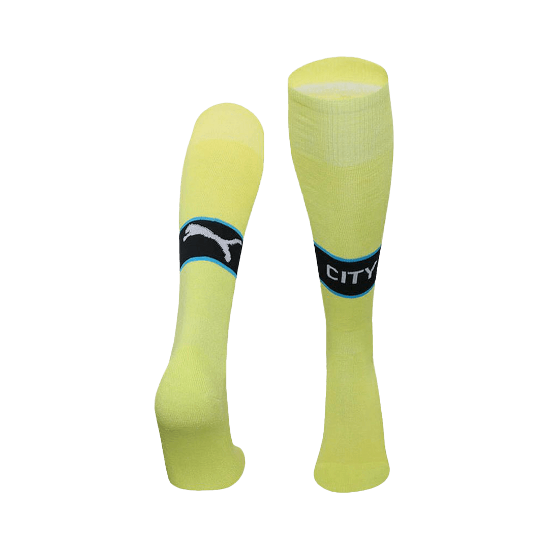 Kid's Manchester City Away Soccer Socks 2024/25 Top Soccer Jerseys Store