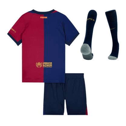 Kid's Barcelona Home  Soccer Jersey Kit(Jersey+Shorts+Socks) 2024/25 Top Soccer Jerseys Store
