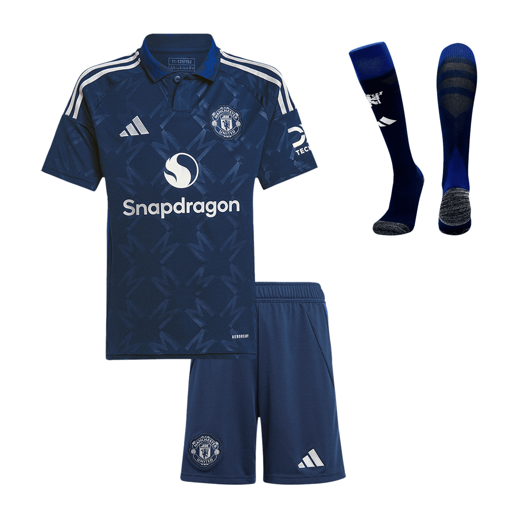 Kid's Manchester United Away  Soccer Jersey Kit(Jersey+Shorts+Socks) 2024/25 Top Soccer Jerseys Store