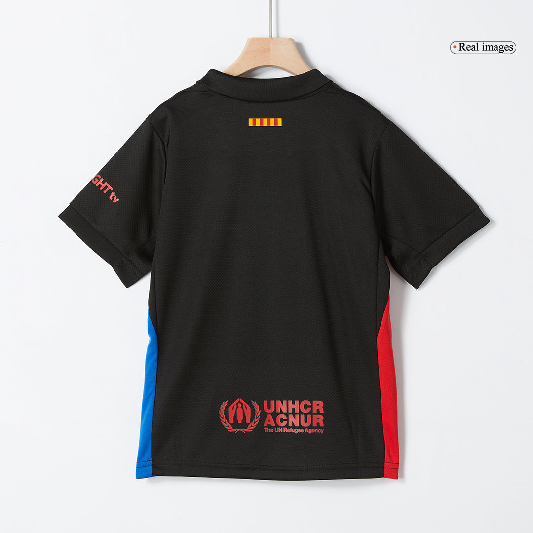 Kid's Barcelona Away  Soccer Jersey Kit(Jersey+Shorts) 2024/25 Top Soccer Jerseys Store