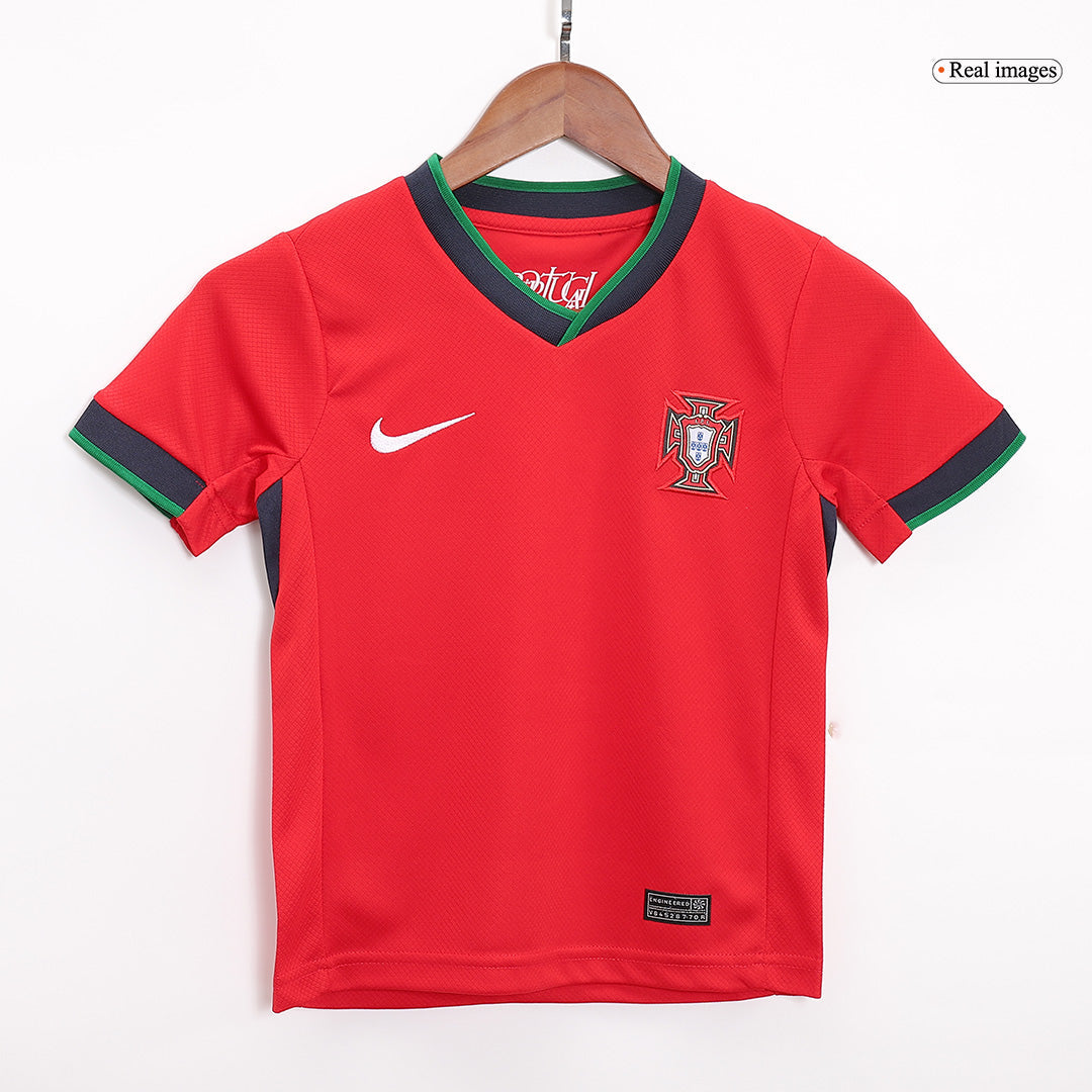 Kid's Portugal Home Jerseys Kit(Jersey+Shorts) Euro 2024