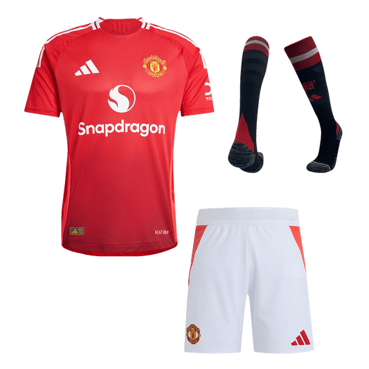 Player Version Manchester United Home  Soccer Jersey Kit(Jersey+Shorts+Socks) 2024/25 Top Soccer Jerseys Store