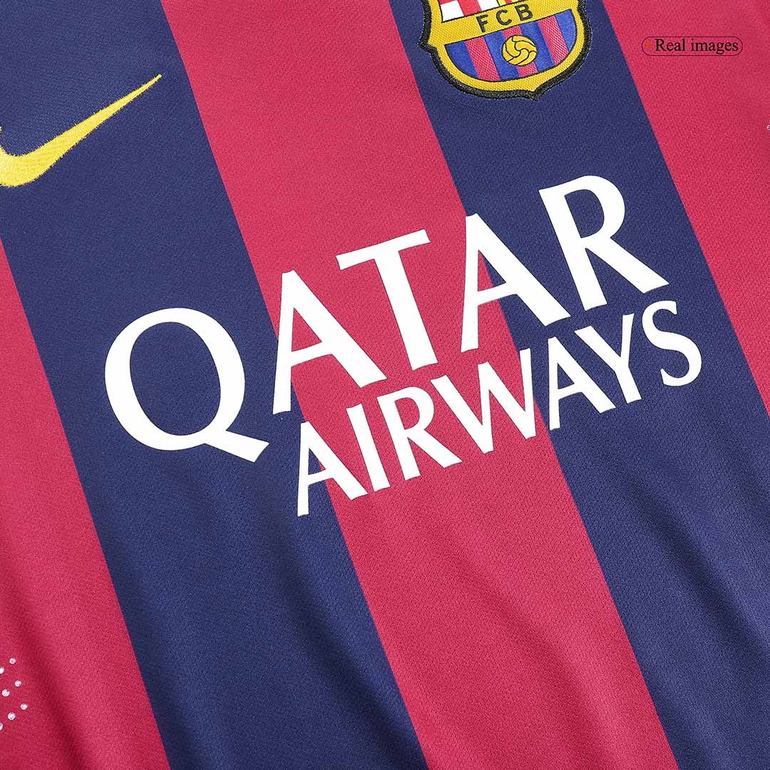 Retro MESSI #10 2014/15 Barcelona Home Long Sleeve  Soccer Jersey Top Soccer Jerseys Store