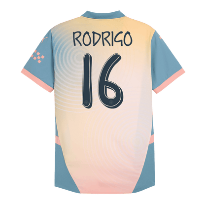 Player Version RODRIGO #16 Manchester City Fourth Away  Soccer Jersey 2024/25- Definitely City (UCL) Top Soccer Jerseys Store