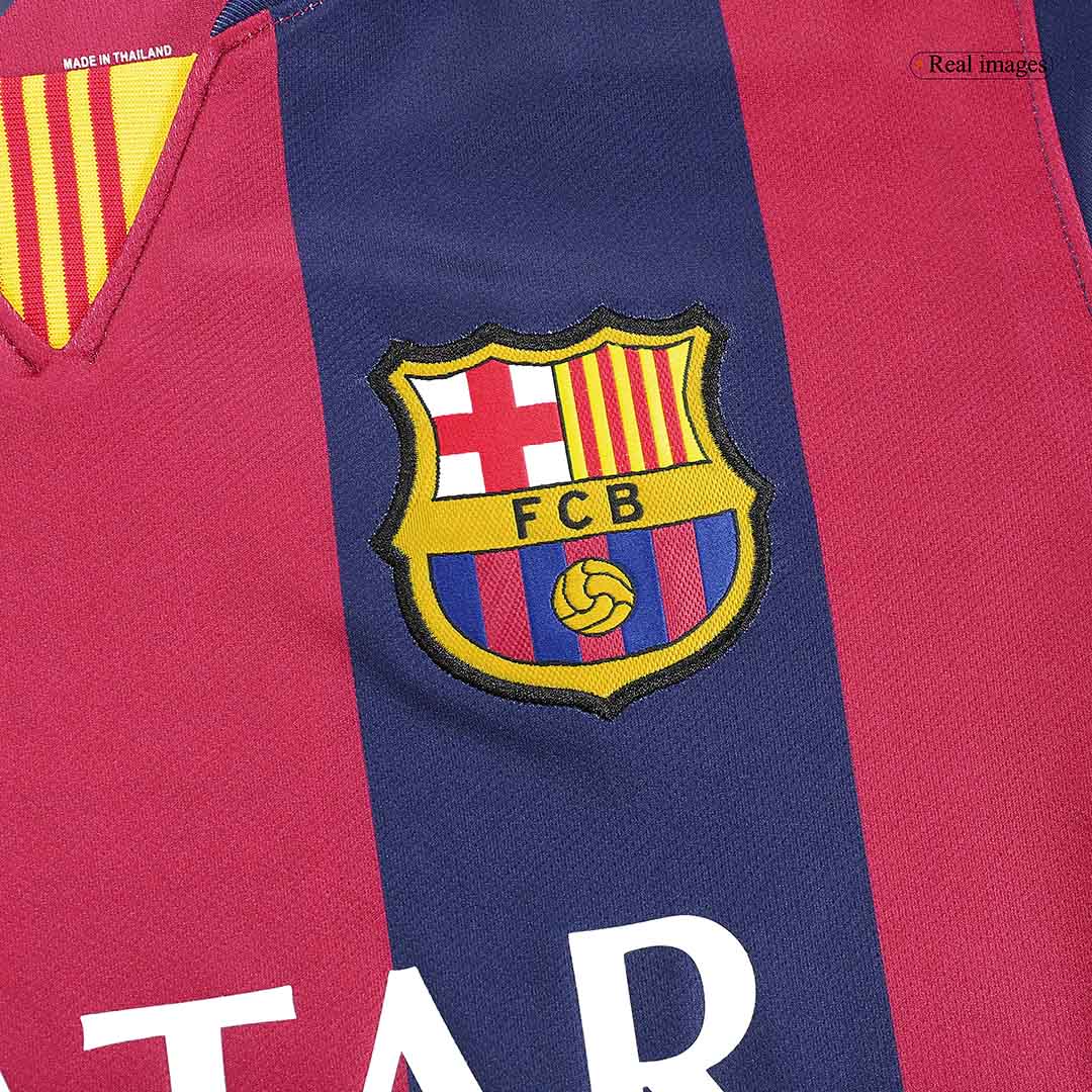 Retro MESSI #10 2014/15 Barcelona Home Long Sleeve  Soccer Jersey Top Soccer Jerseys Store
