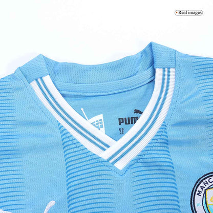 Kid's Manchester City Home  Soccer Jersey Kit(Jersey+Shorts) 2023/24 Top Soccer Jerseys Store