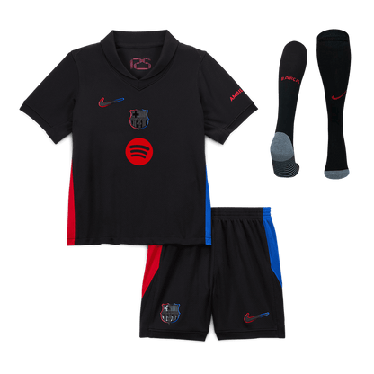 Kid's Barcelona Away  Soccer Jersey Kit(Jersey+Shorts+Socks) 2024/25 - Spotify Logo Without Text Top Soccer Jerseys Store
