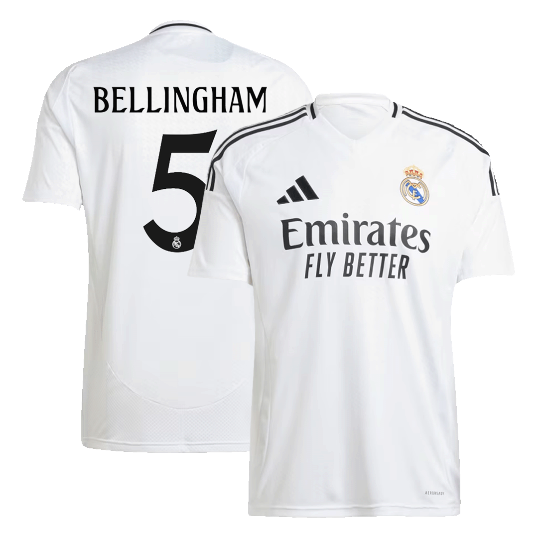BELLINGHAM #5 Real Madrid Home  Soccer Jersey 2024/25 Top Soccer Jerseys Store