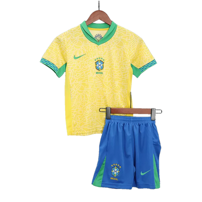 Brazil Kid‘s Home Soccer Jerseys (Jersey+Short) Kit 2024