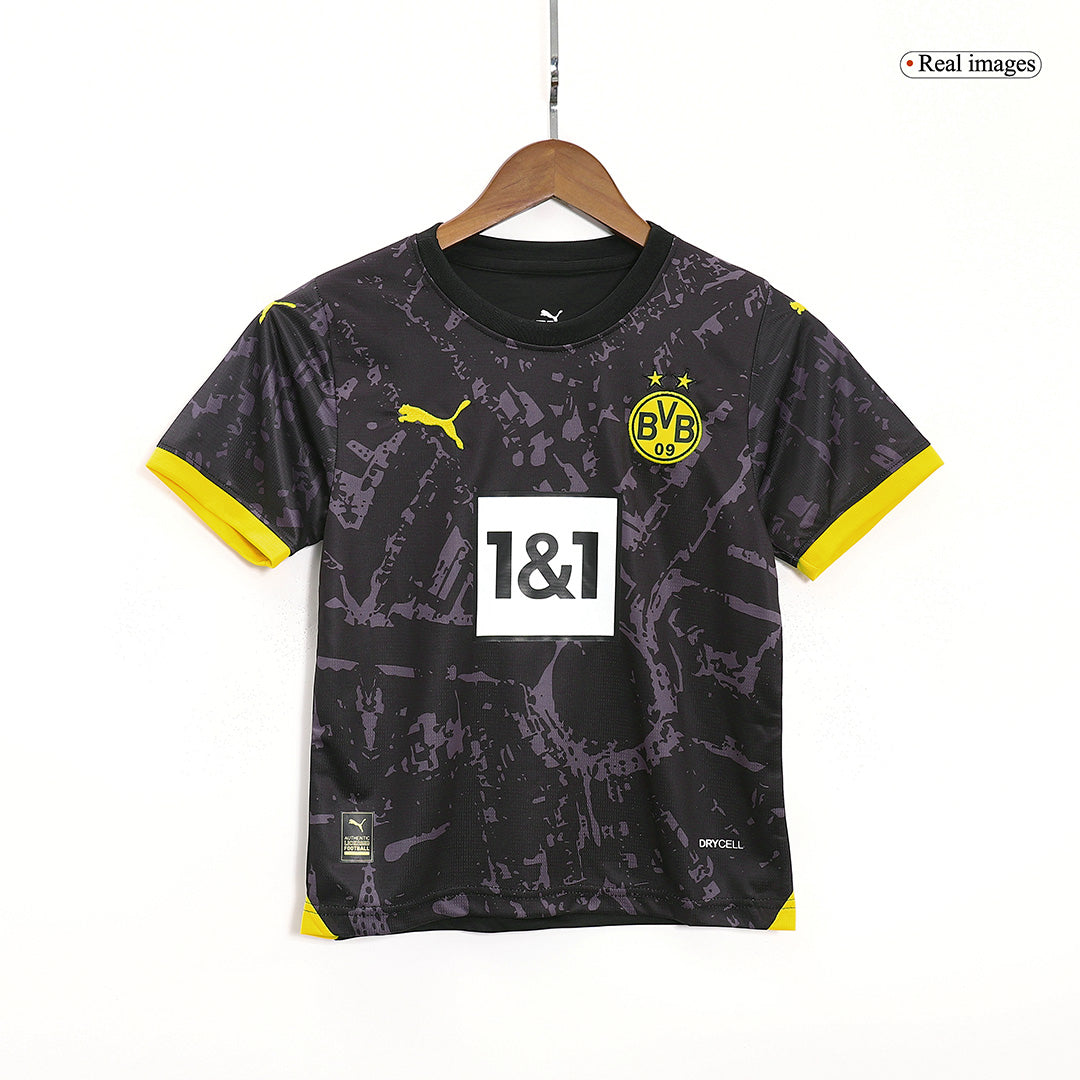 Kid's Borussia Dortmund Away  Soccer Jersey Kit(Jersey+Shorts) 2023/24 Top Soccer Jerseys Store