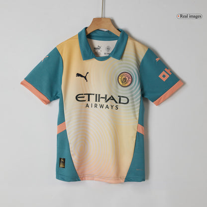 Kid's Manchester City Fourth Away  Soccer Jersey Kit(Jersey+Shorts) 2024/25- Definitely City (UCL) Top Soccer Jerseys Store