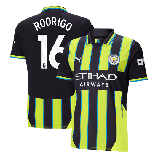 RODRIGO #16 Manchester City Away  Soccer Jersey 2024/25 Top Soccer Jerseys Store