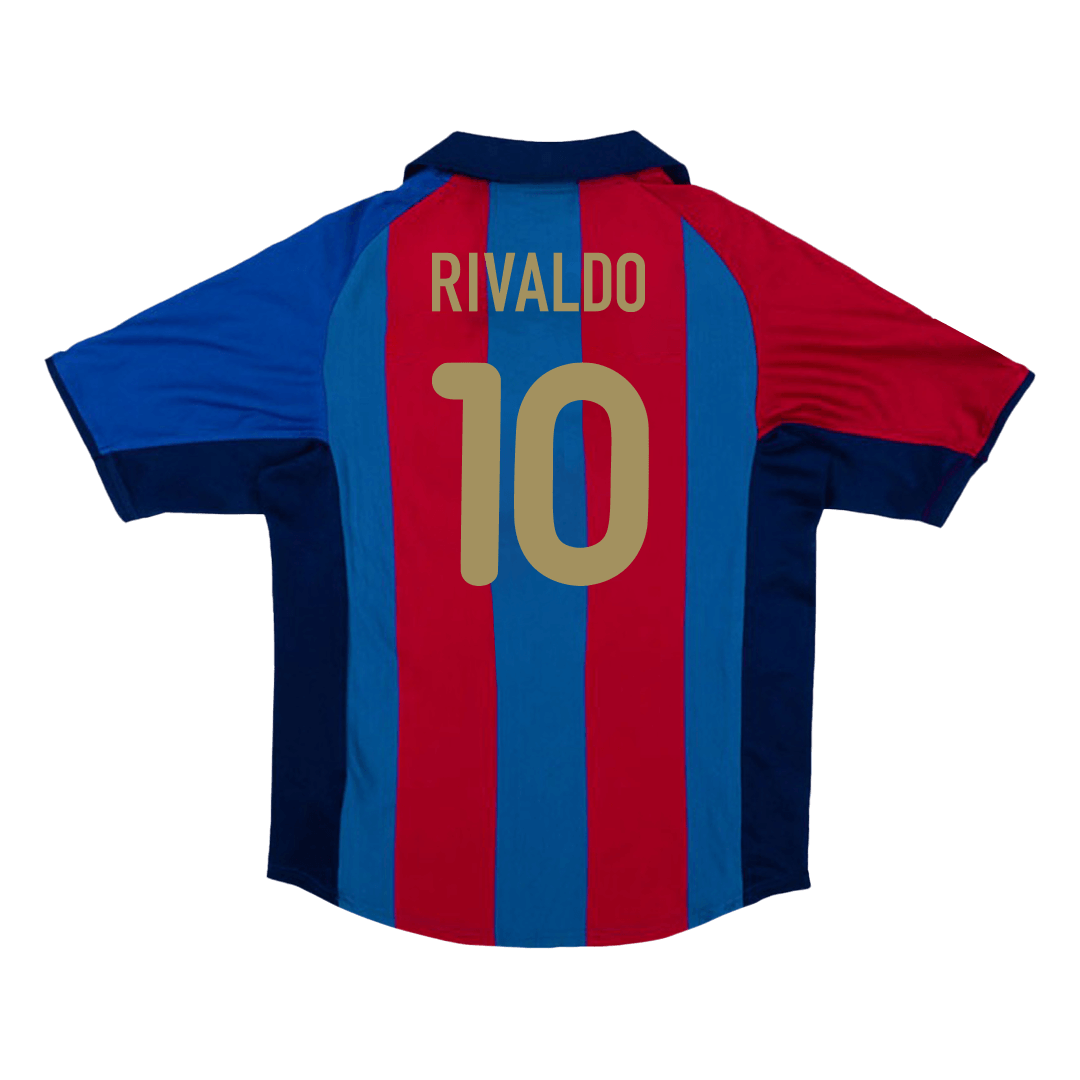Retro RIVALDO #10 2001/02 Barcelona Home  Soccer Jersey Top Soccer Jerseys Store