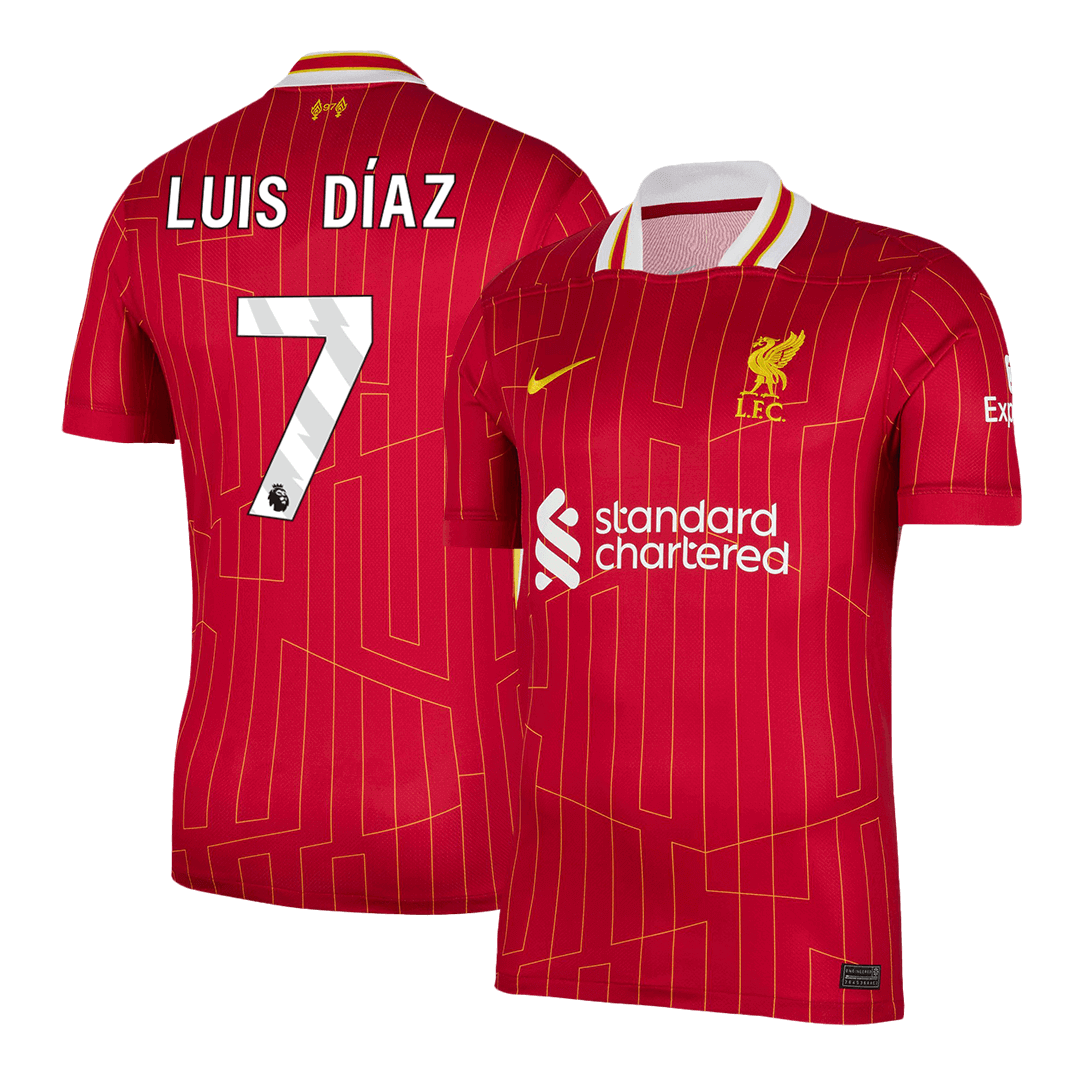 Luis Díaz #7 Liverpool Home  Soccer Jersey 2024/25 Top Soccer Jerseys Store