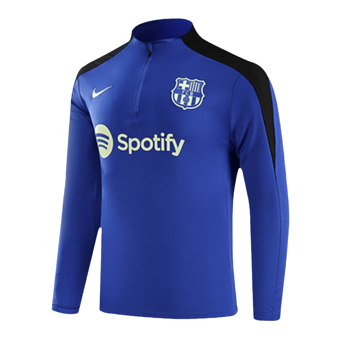 Kid's Barcelona Zipper Sweatshirt Kit(Top+Pants) 2024/25 Top Soccer Jerseys Store